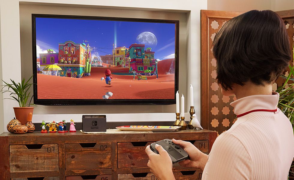Jugando Super Mario Odyssey en dock mode